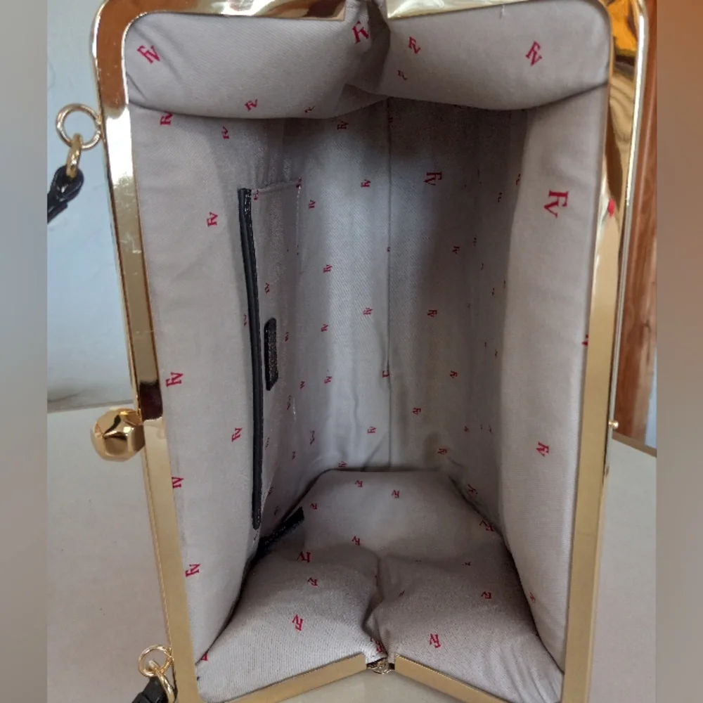 Frances Valentine Jackie Frame Bag, Embossed leather in Pink - Picture 8 of 16